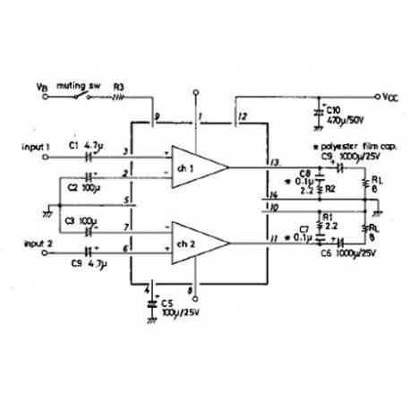 Amplificador de 2x10W