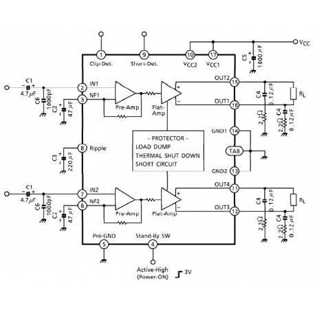 Amplificador de 2x30W