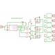 On-off sequence of three relays with a push button schema