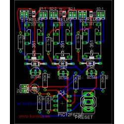 On-off sequence of three relays with a push button circuit