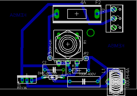 Circuito impreso regulador de luz