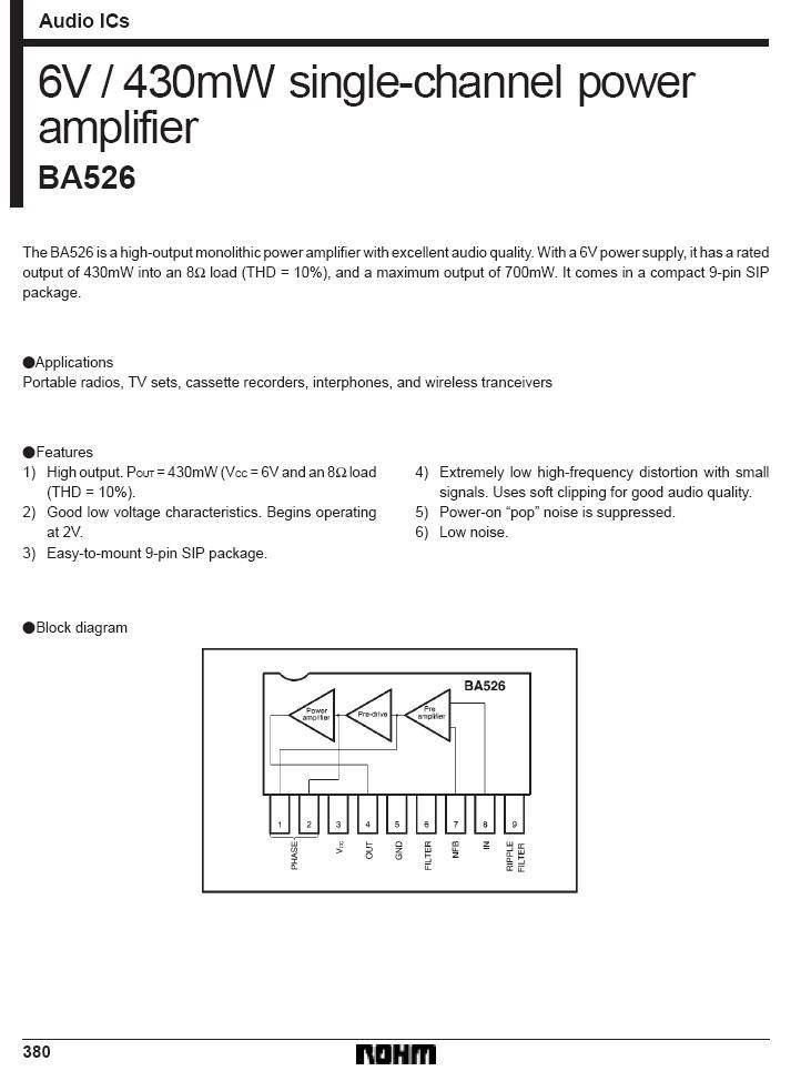 Amplificador de 430 mW BA526