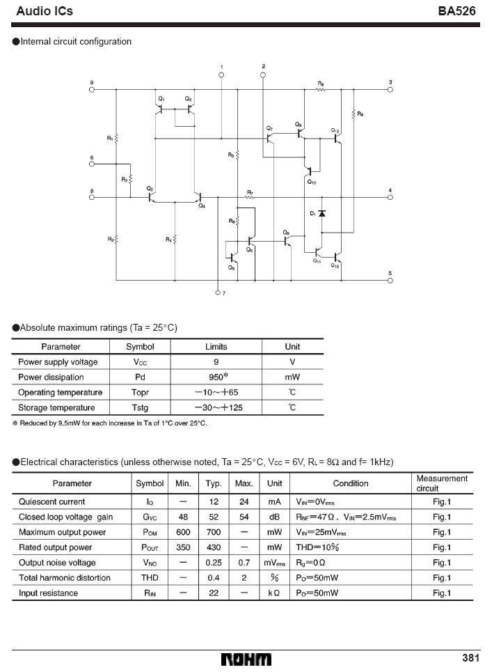 Amplificador de 430 mW BA526