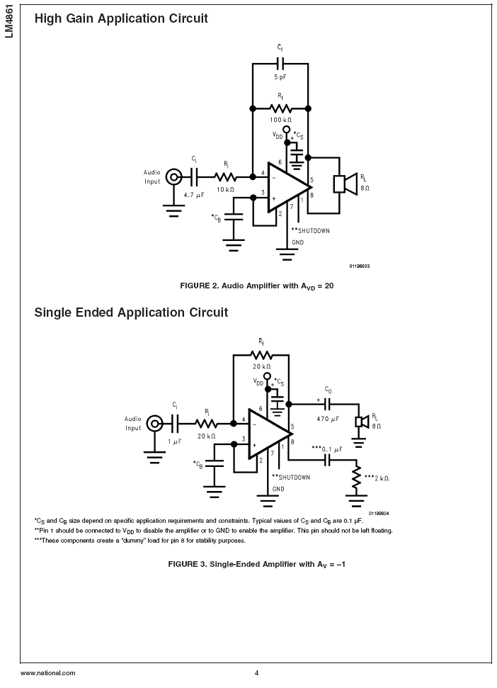 Amplificador 1W con circuito integrado LM4861