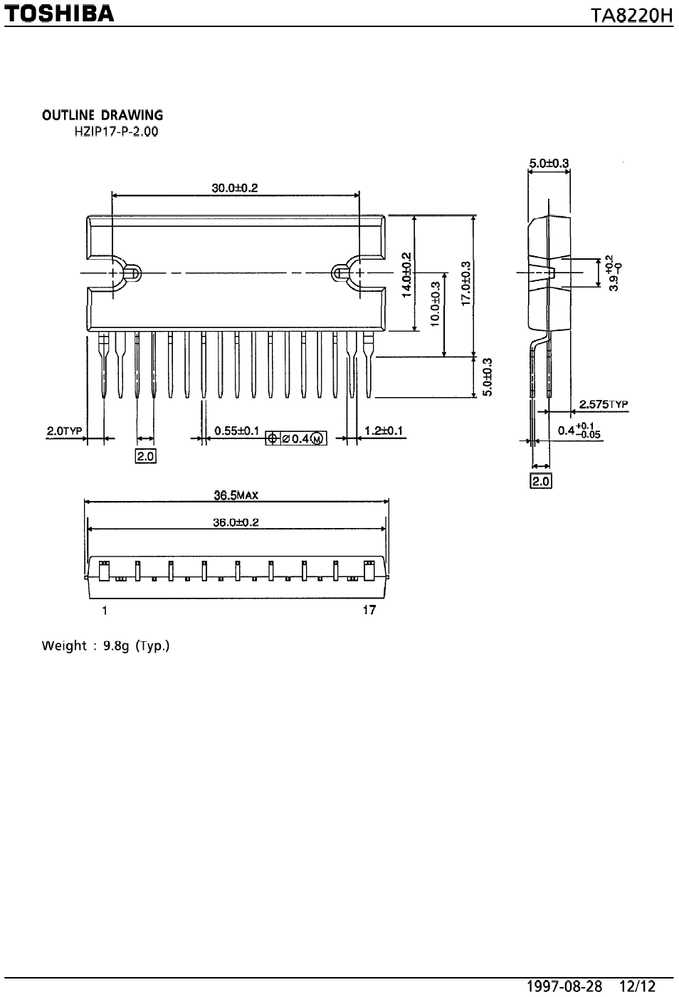 Amplificador de 2X30W con el circuito integrado TA8220