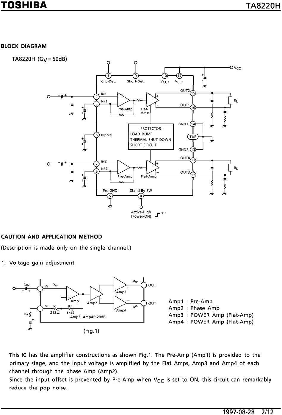 Amplificador de 2X30W con el circuito integrado TA8220