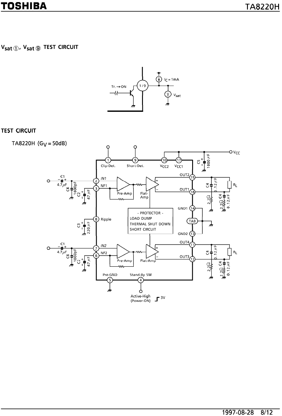 Amplificador de 2X30W con el circuito integrado TA8220