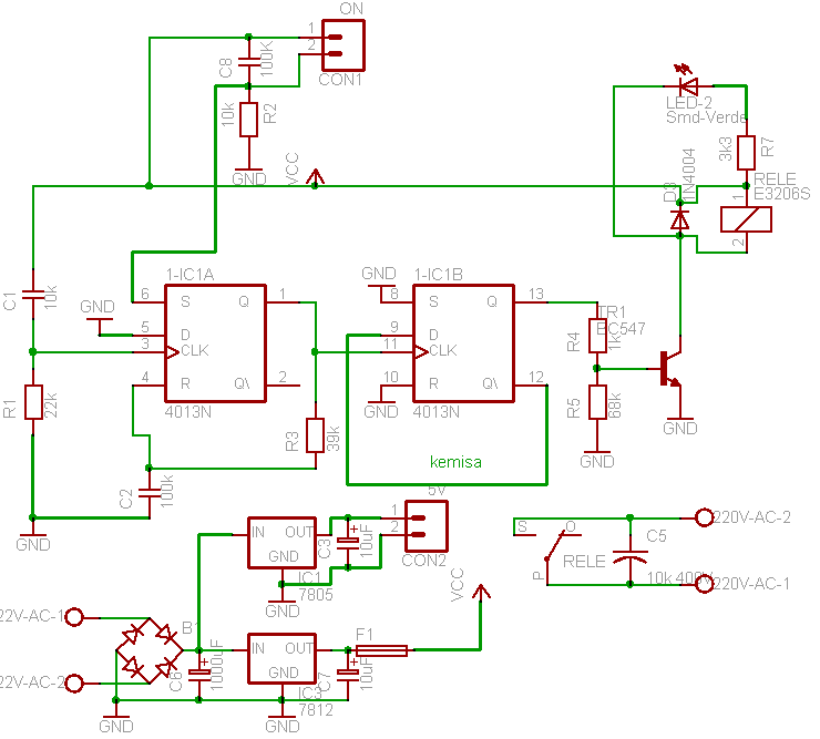 Esquema encendido apagado por sensor placa 2