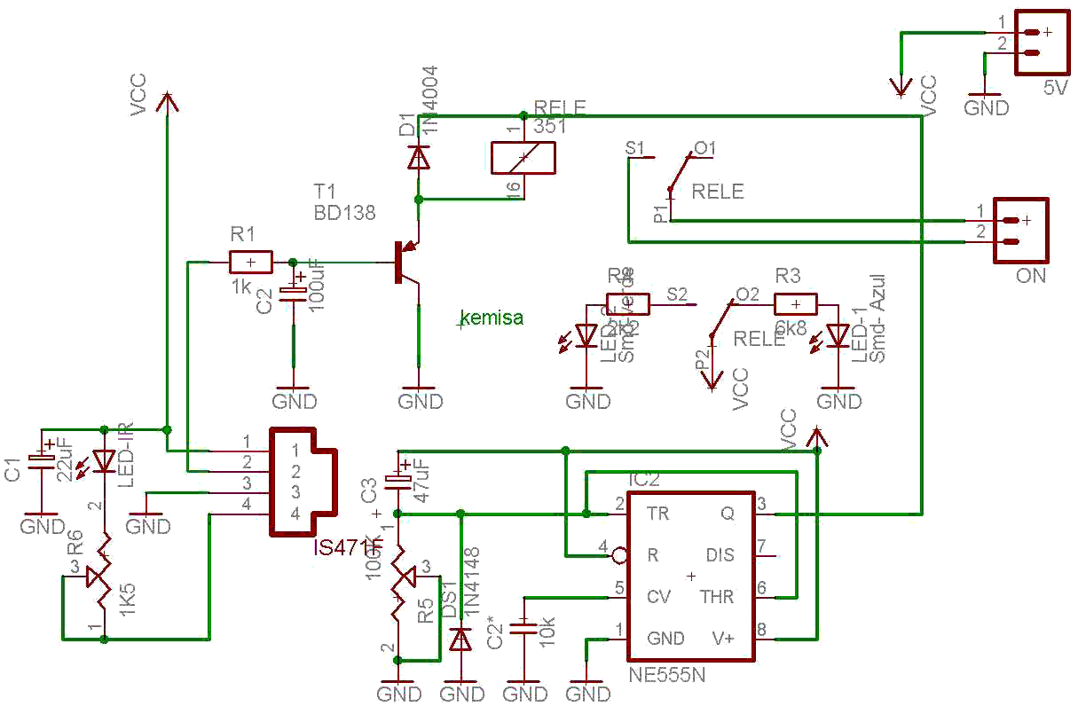 Esquema encendido sensor de proximidad