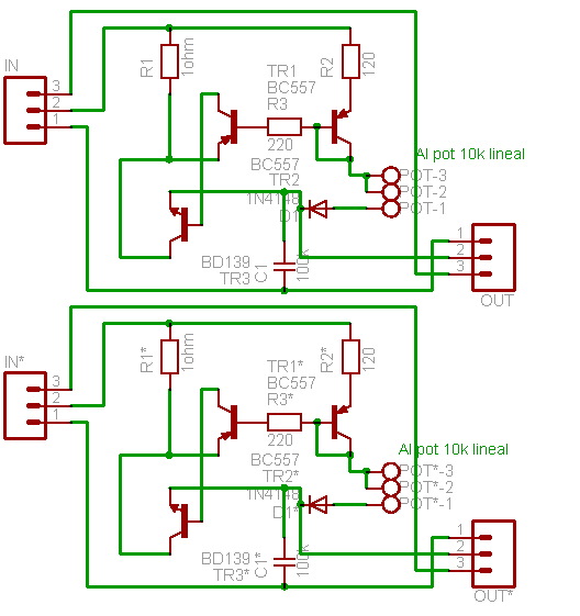 Esquema regulador de ventiladores con potenciómetro