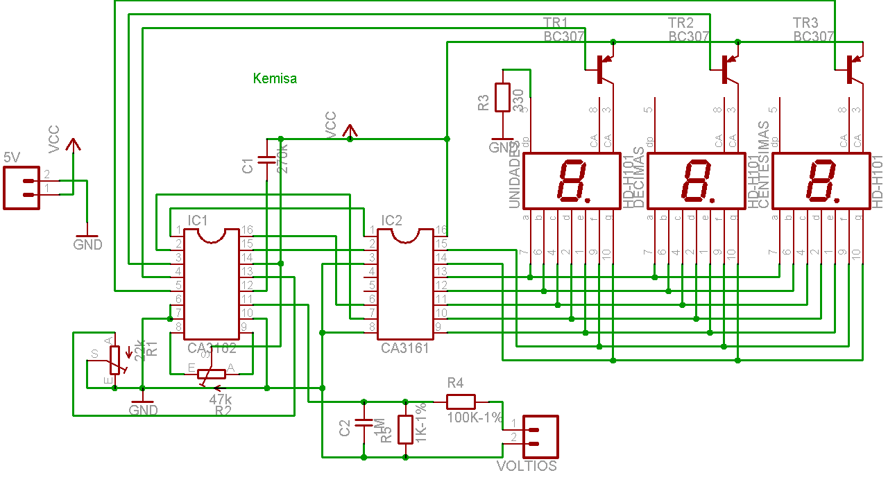 Esquema eléctrico voltímetro